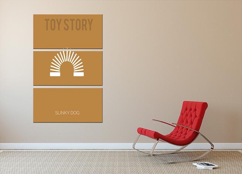 Toy Story Slinky Dog Minimal Movie 3 Split Panel Canvas Print - Canvas Art Rocks - 2
