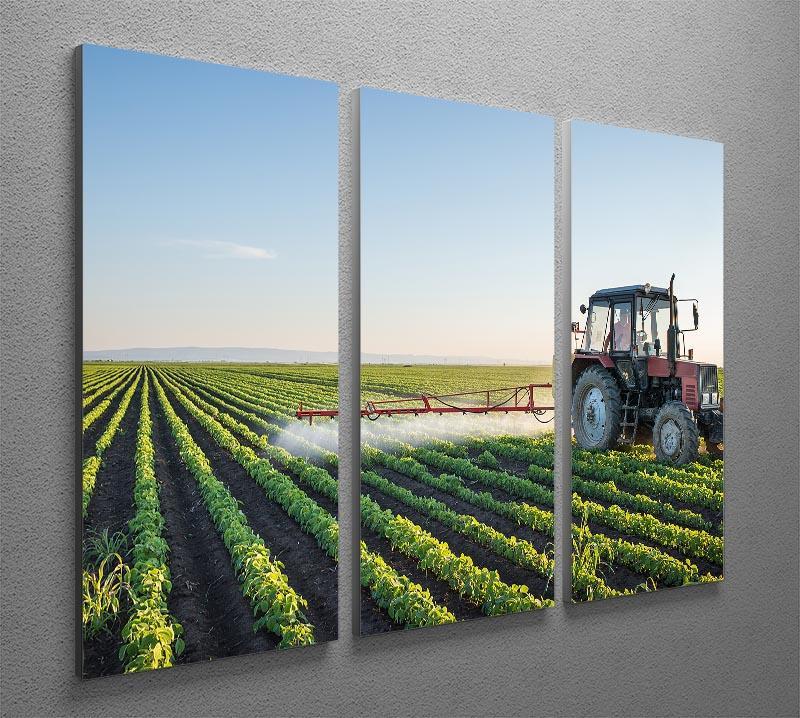 Tractor spraying 3 Split Panel Canvas Print - Canvas Art Rocks - 2