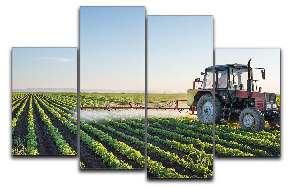 Tractor spraying 4 Split Panel Canvas  - Canvas Art Rocks - 1