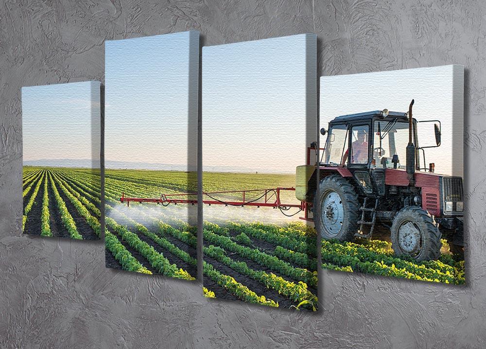 Tractor spraying 4 Split Panel Canvas  - Canvas Art Rocks - 2