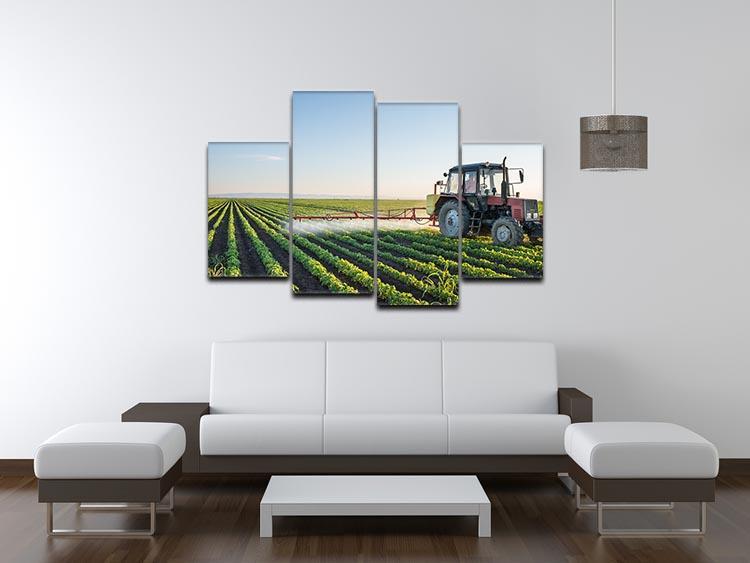 Tractor spraying 4 Split Panel Canvas  - Canvas Art Rocks - 3