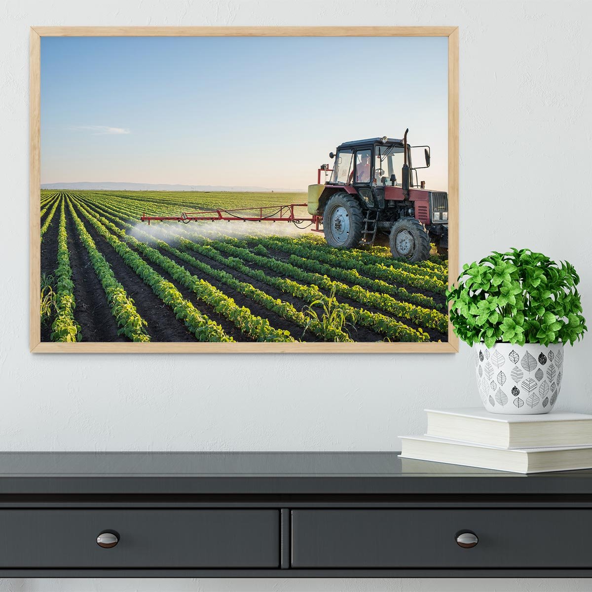 Tractor spraying Framed Print - Canvas Art Rocks - 4