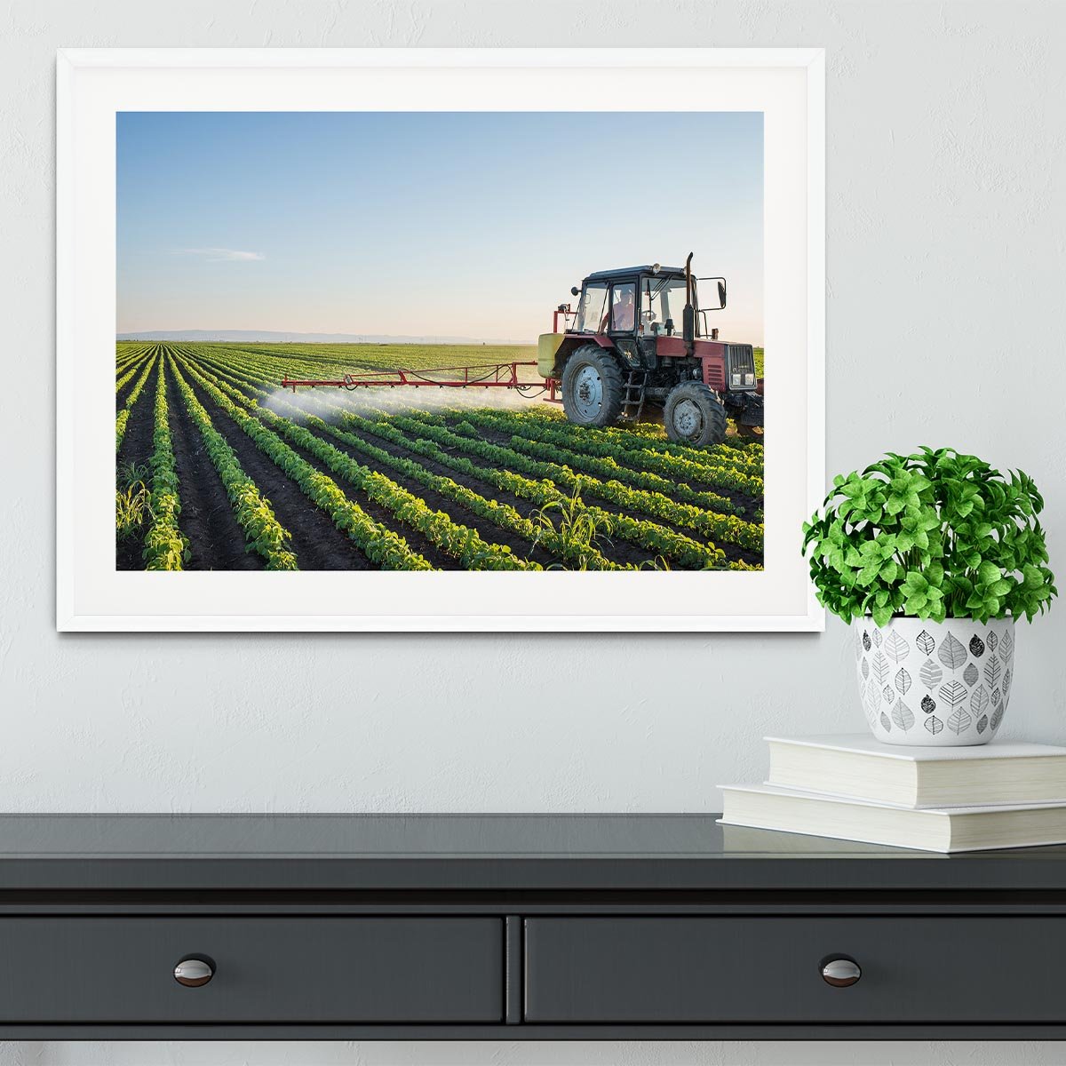 Tractor spraying Framed Print - Canvas Art Rocks - 5