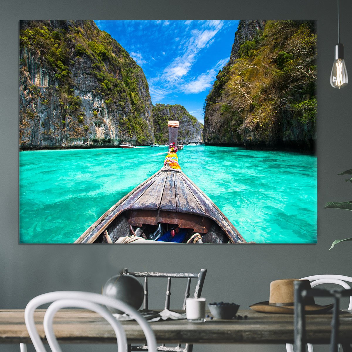 Traditional wooden boat Canvas Print or Poster