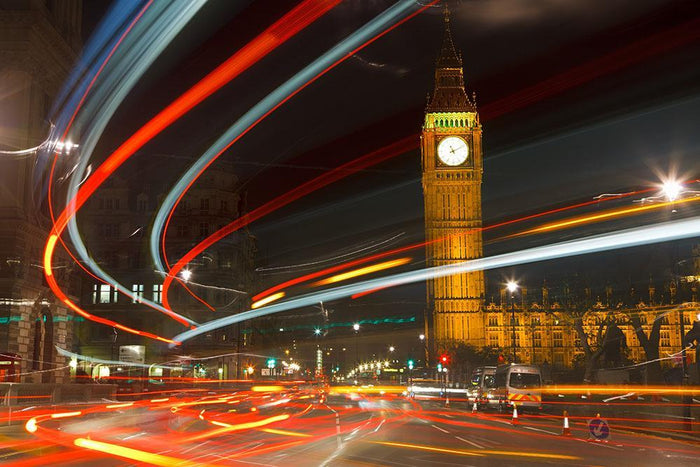 Traffic in night London Wall Mural Wallpaper