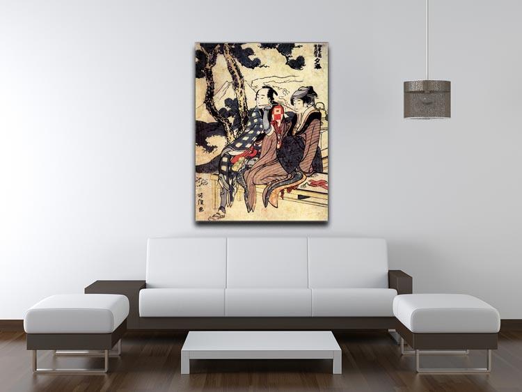 Traveling couple by Hokusai Canvas Print or Poster - Canvas Art Rocks - 4