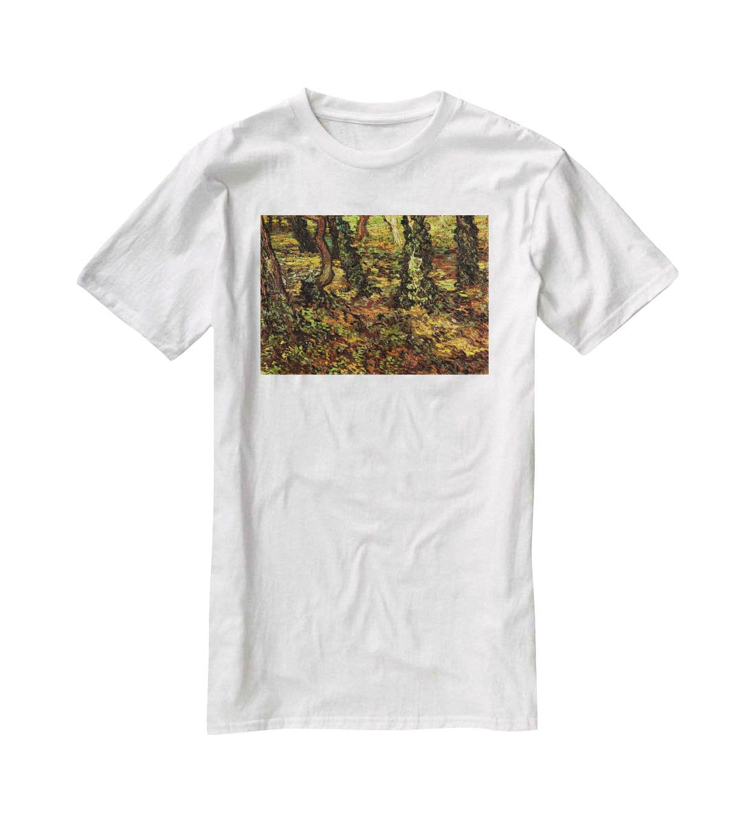 Tree Trunks with Ivy by Van Gogh T-Shirt - Canvas Art Rocks - 5