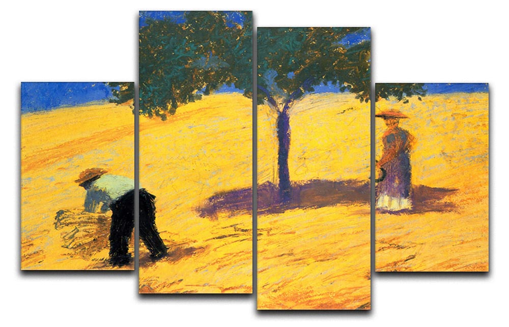 Tree in Cornfeld by Macke 4 Split Panel Canvas - Canvas Art Rocks - 1