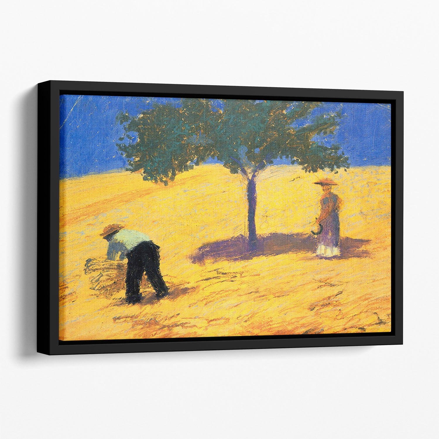 Tree in Cornfeld by Macke Floating Framed Canvas - Canvas Art Rocks - 1