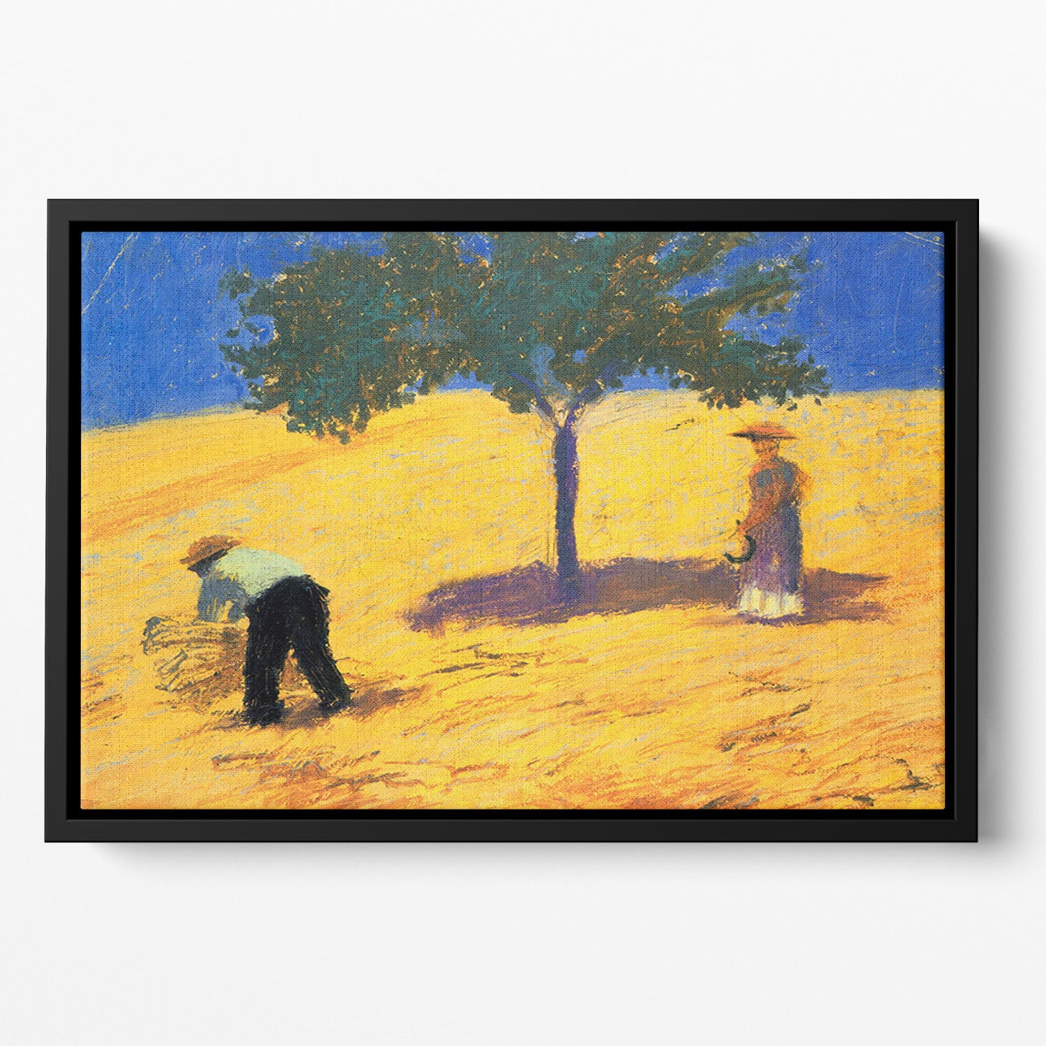 Tree in Cornfeld by Macke Floating Framed Canvas - Canvas Art Rocks - 2