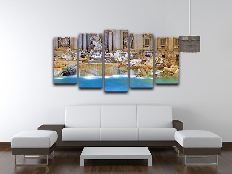 Trevi Fountain Rome 5 Split Panel Canvas  - Canvas Art Rocks - 3