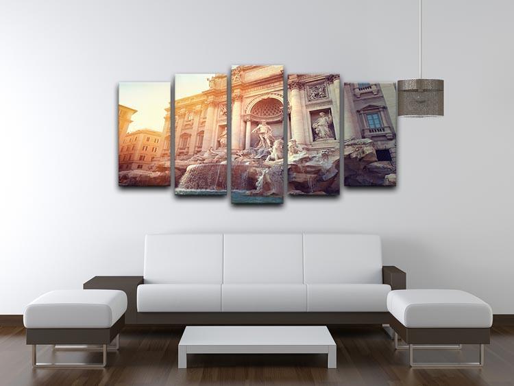 Trevi Fountain in Rome Italy 5 Split Panel Canvas  - Canvas Art Rocks - 3
