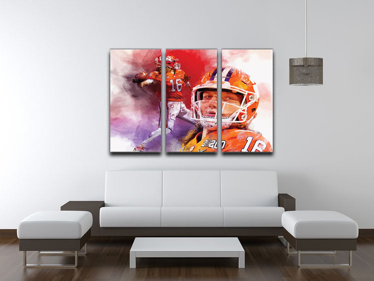 Trevor Lawrence Wallpaper 3 Split Panel Canvas Print - Canvas Art Rocks - 3
