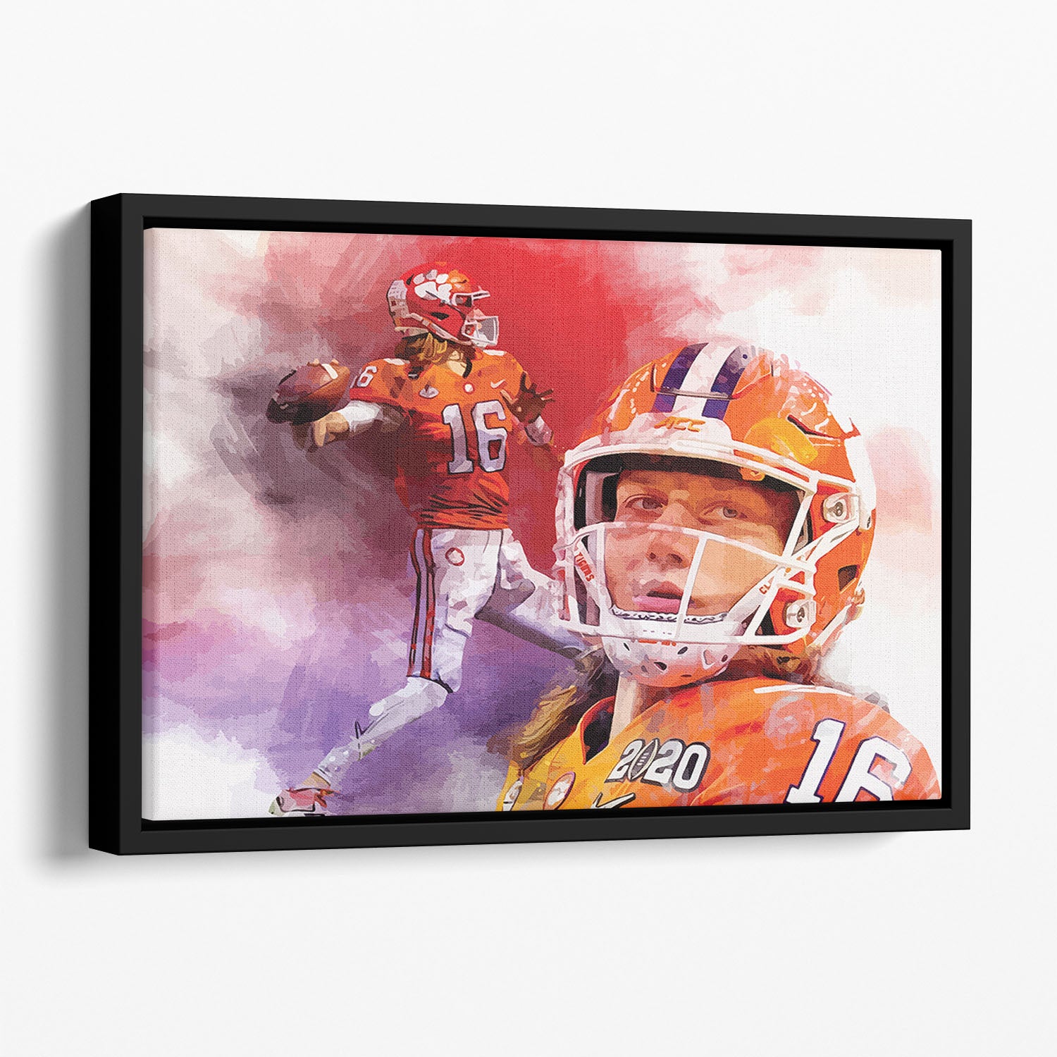 Trevor Lawrence Wallpaper Floating Framed Canvas - Canvas Art Rocks - 1