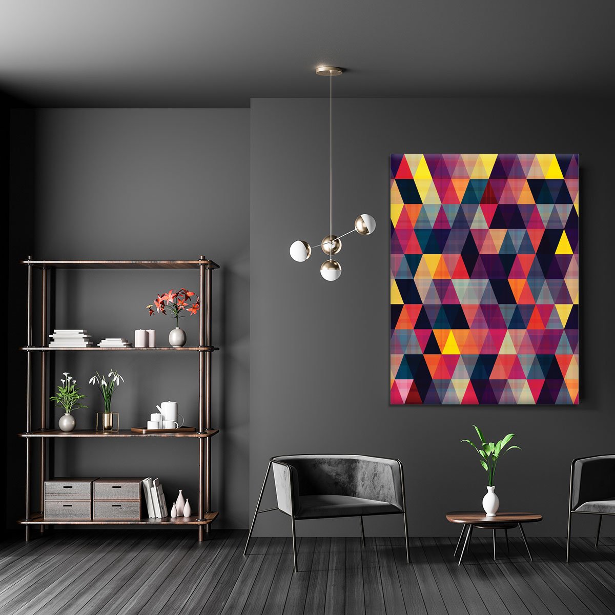 Triangle background texture Canvas Print or Poster