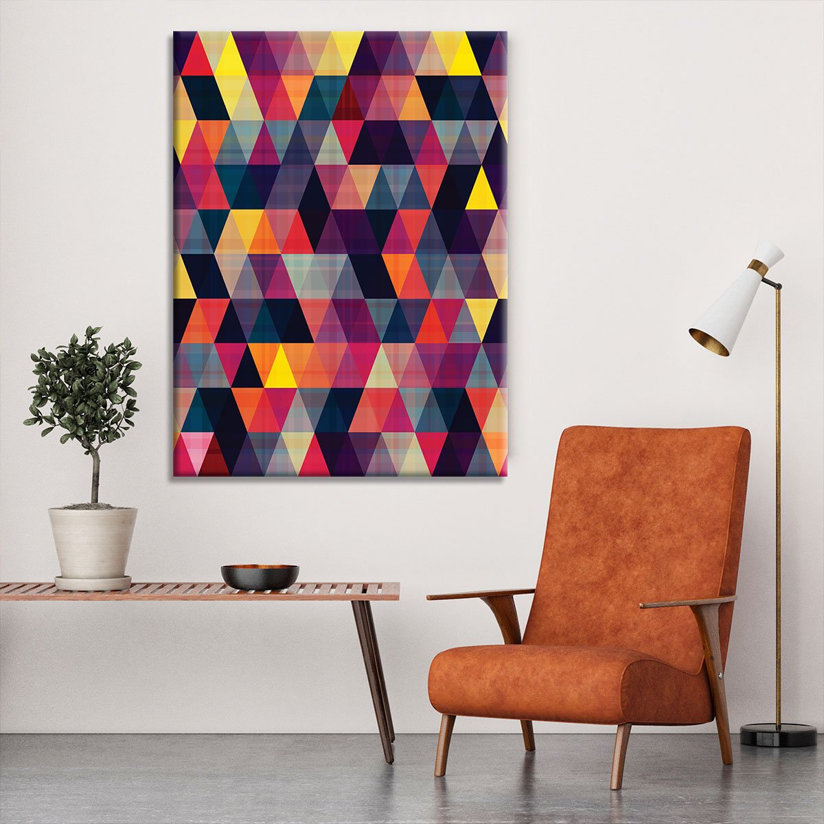 Triangle background texture Canvas Print or Poster