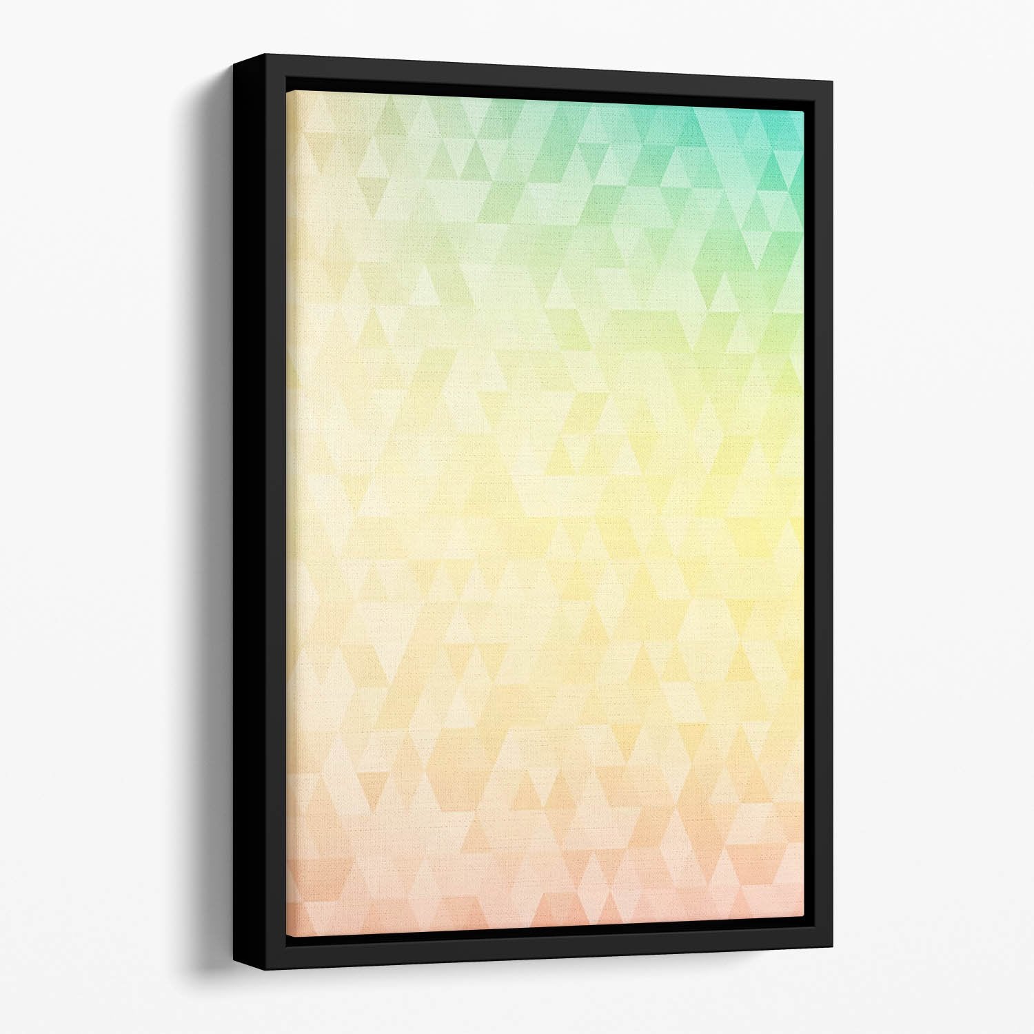 Triangular polygons Floating Framed Canvas