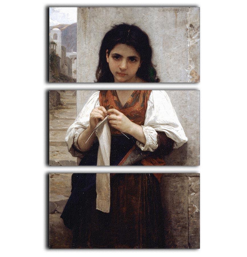 Tricoteuse By Bouguereau 3 Split Panel Canvas Print - Canvas Art Rocks - 1