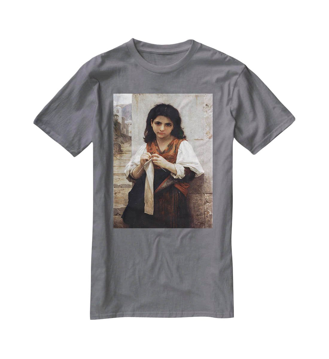 Tricoteuse By Bouguereau T-Shirt - Canvas Art Rocks - 3