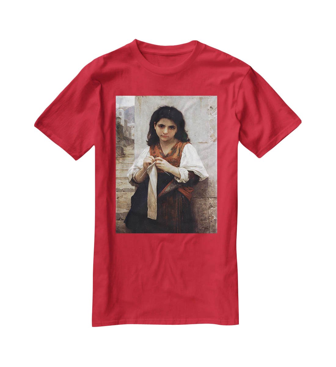 Tricoteuse By Bouguereau T-Shirt - Canvas Art Rocks - 4