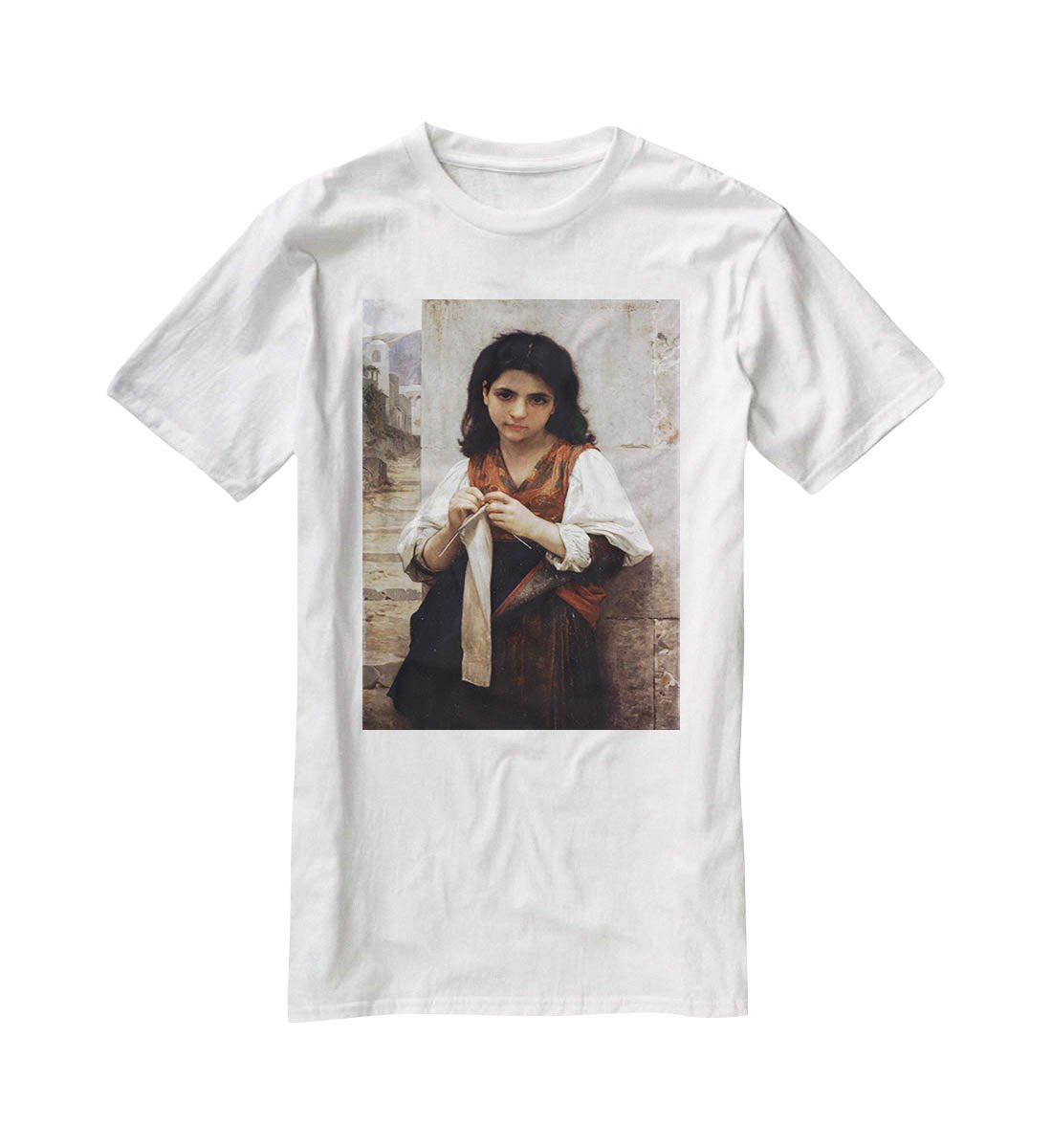 Tricoteuse By Bouguereau T-Shirt - Canvas Art Rocks - 5