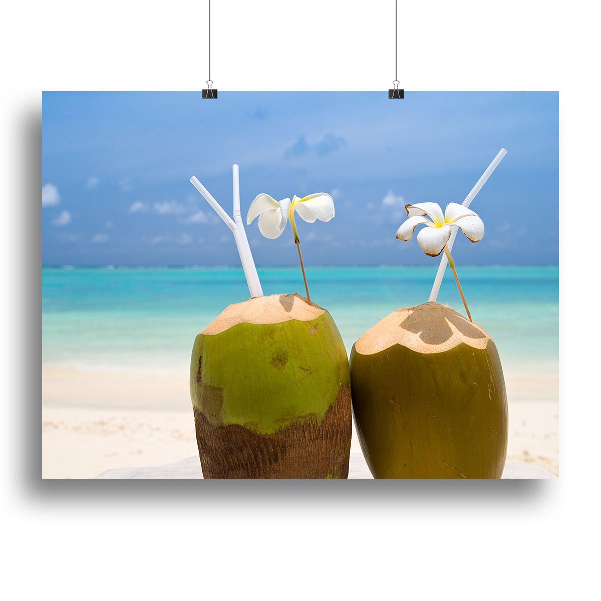 Tropical Coconut Cocktail Canvas Print or Poster