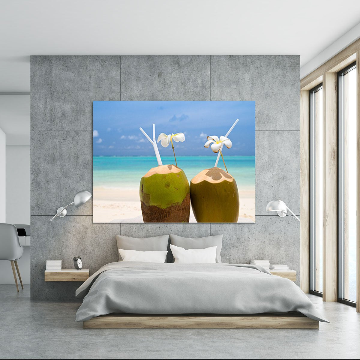 Tropical Coconut Cocktail Canvas Print or Poster