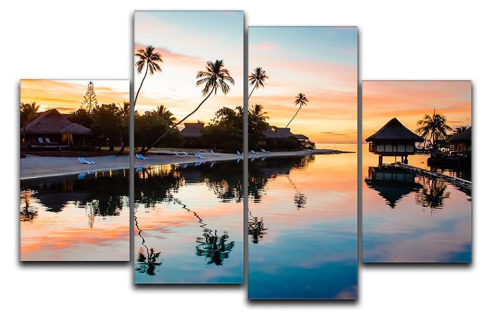 Tropical Sunset at Moorea 4 Split Panel Canvas - Canvas Art Rocks - 1