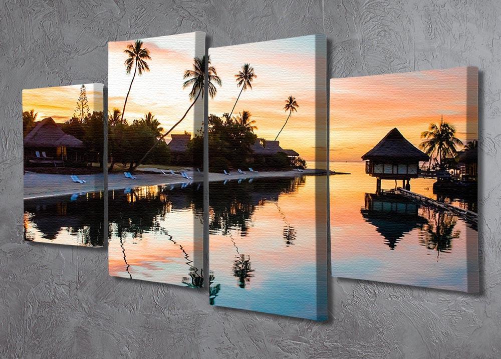 Tropical Sunset at Moorea 4 Split Panel Canvas - Canvas Art Rocks - 2