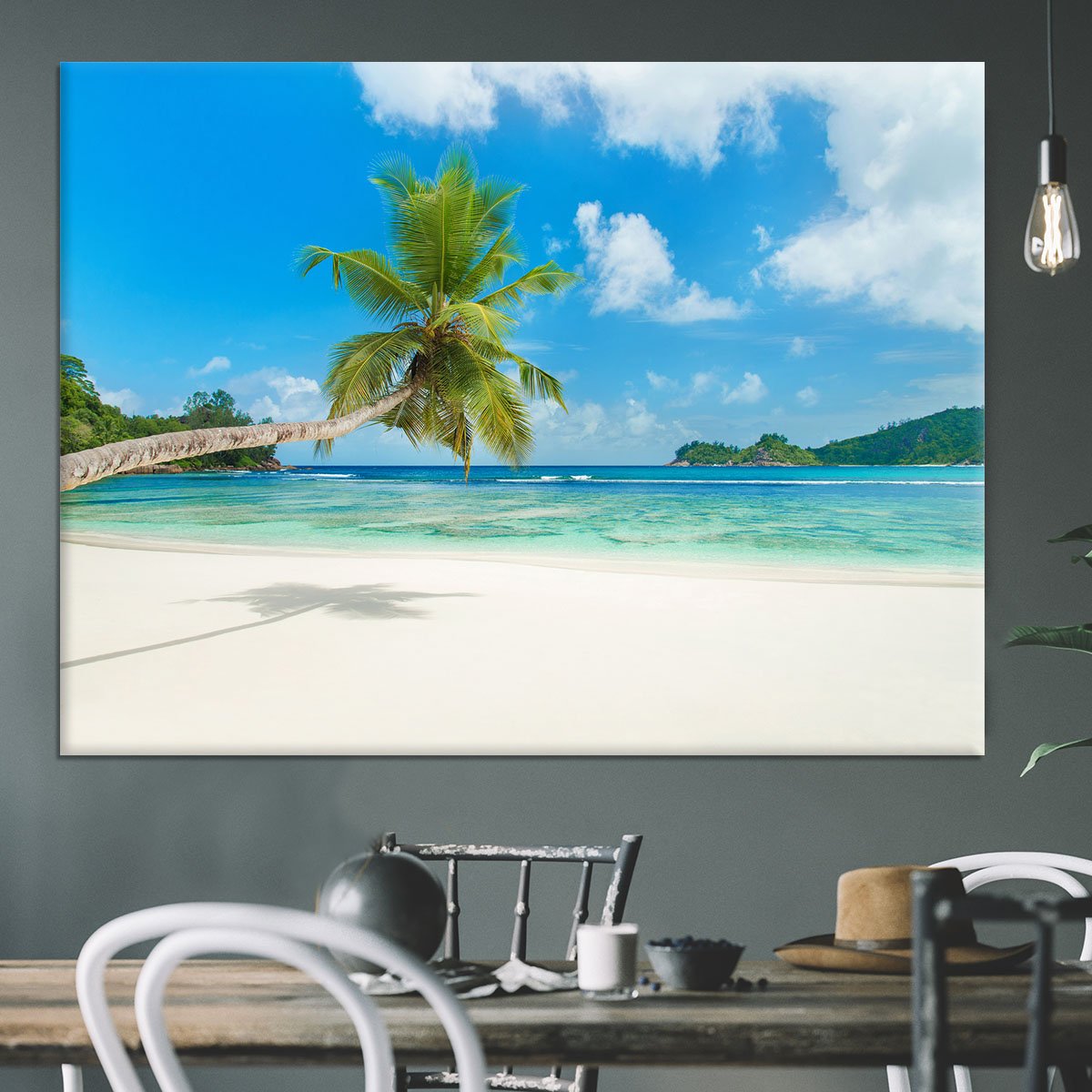 Tropical beach Baie Lazare Canvas Print or Poster