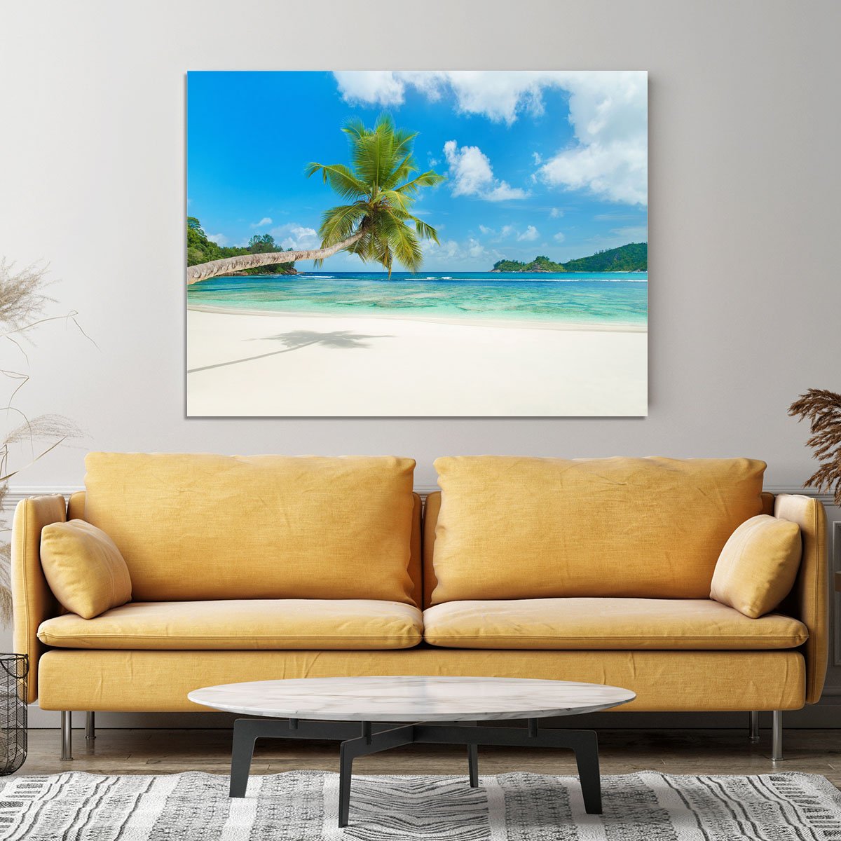 Tropical beach Baie Lazare Canvas Print or Poster