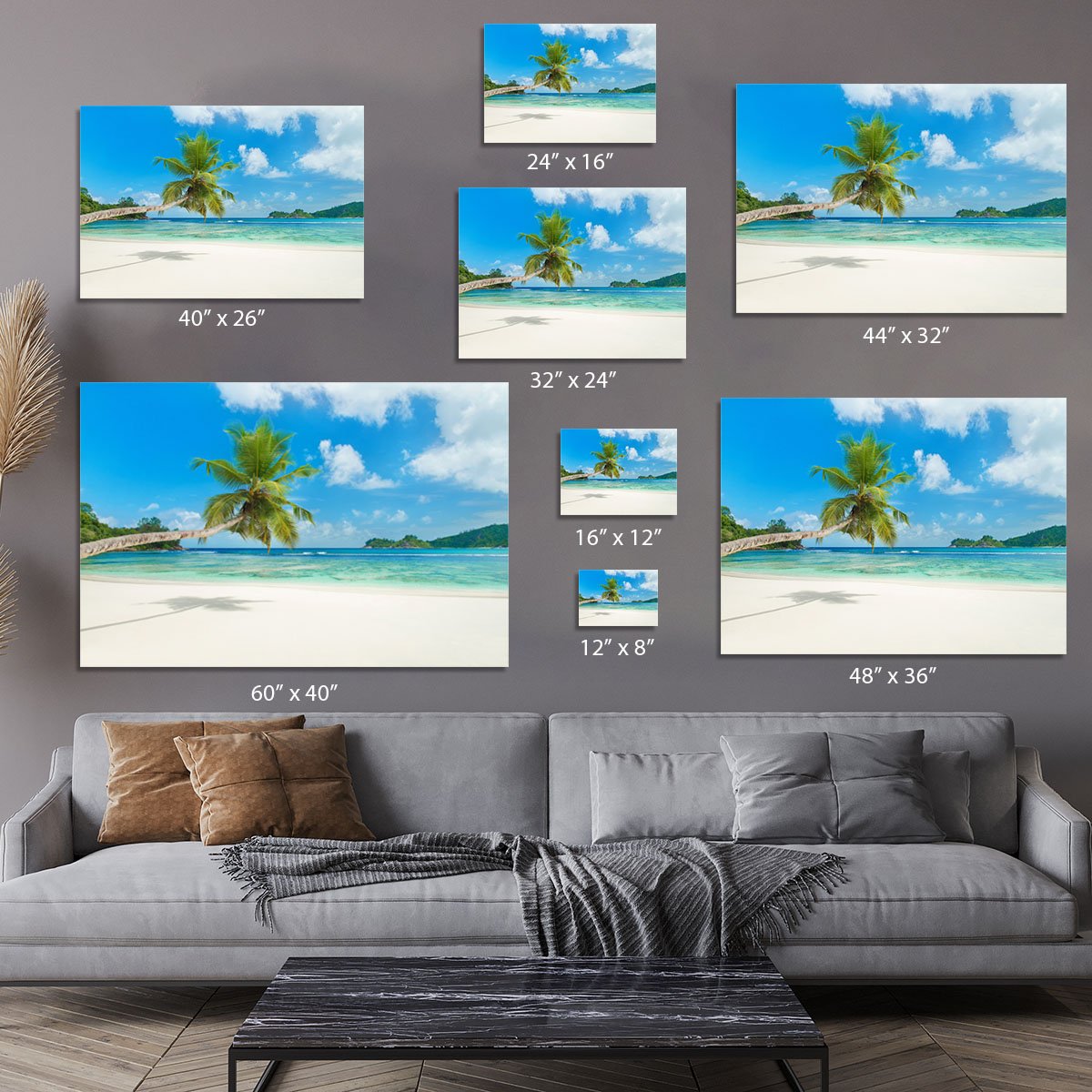 Tropical beach Baie Lazare Canvas Print or Poster