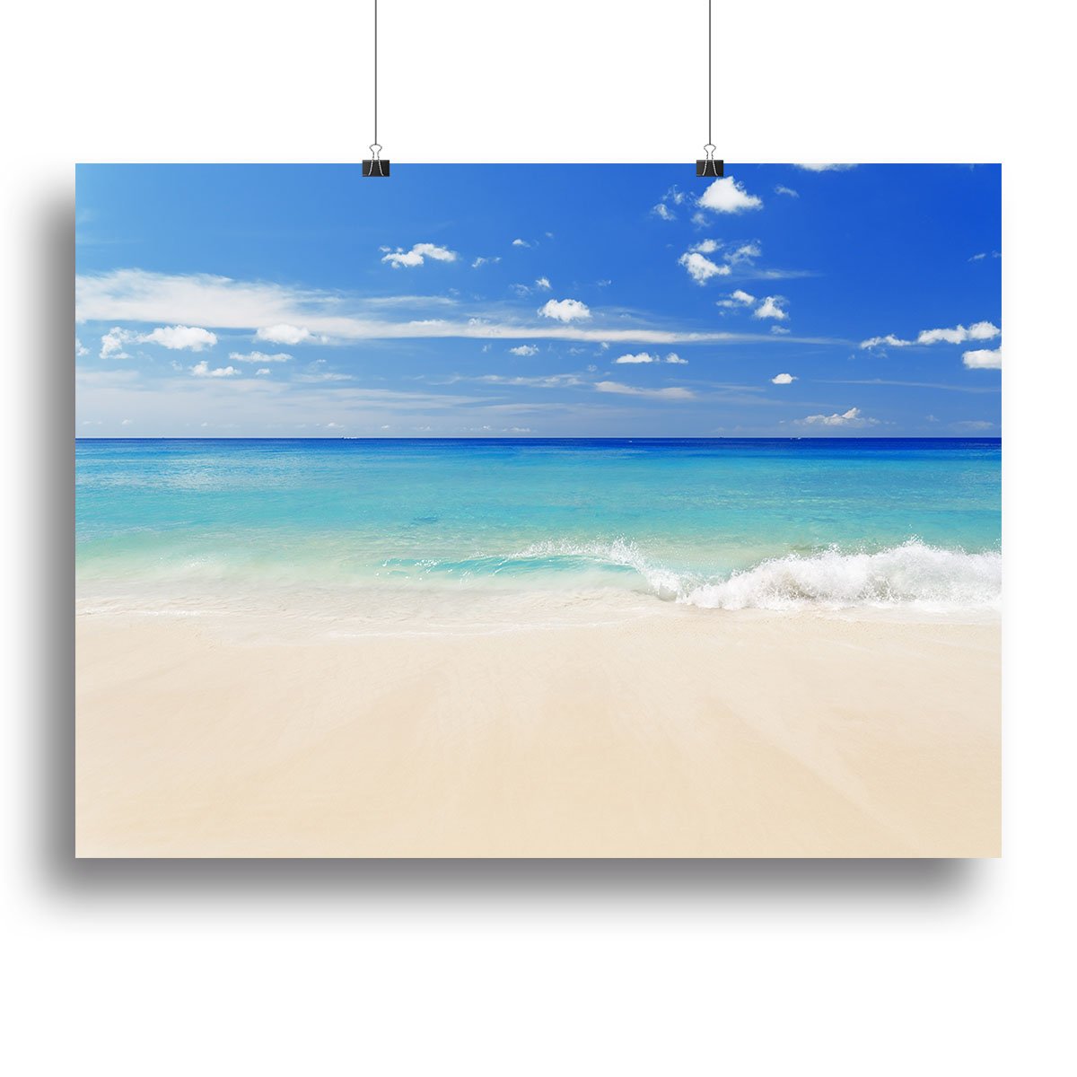 Tropical white sand beach and blue sky Canvas Print or Poster