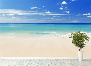 Tropical white sand beach and blue sky Wall Mural Wallpaper - Canvas Art Rocks - 4