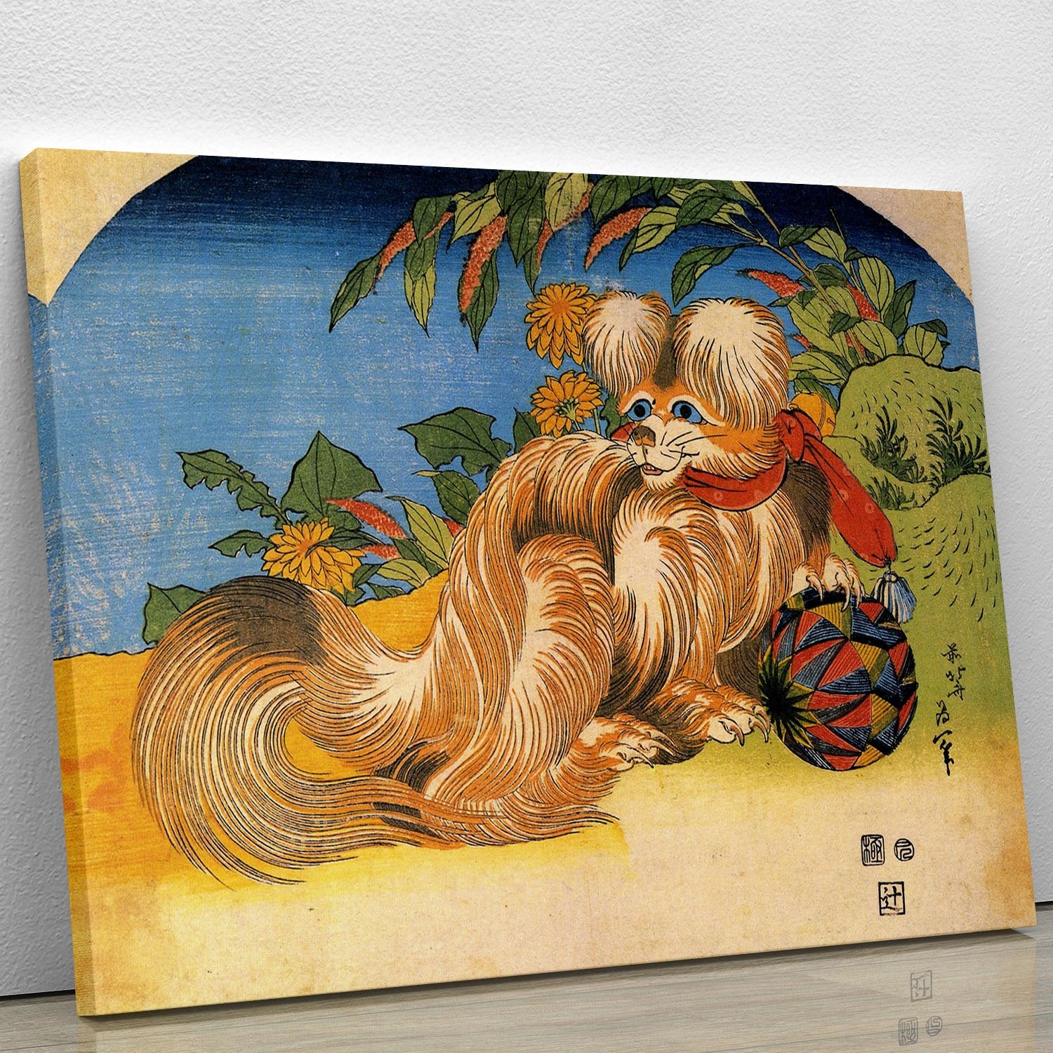 Tschin - the pet dog by Hokusai Canvas Print or Poster
