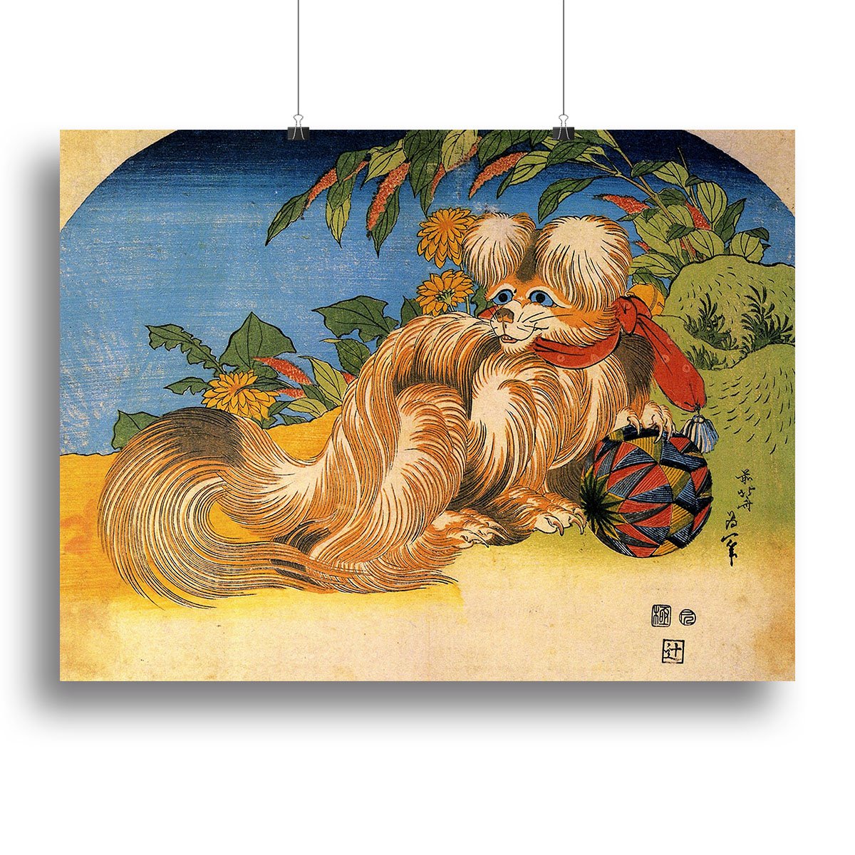 Tschin - the pet dog by Hokusai Canvas Print or Poster