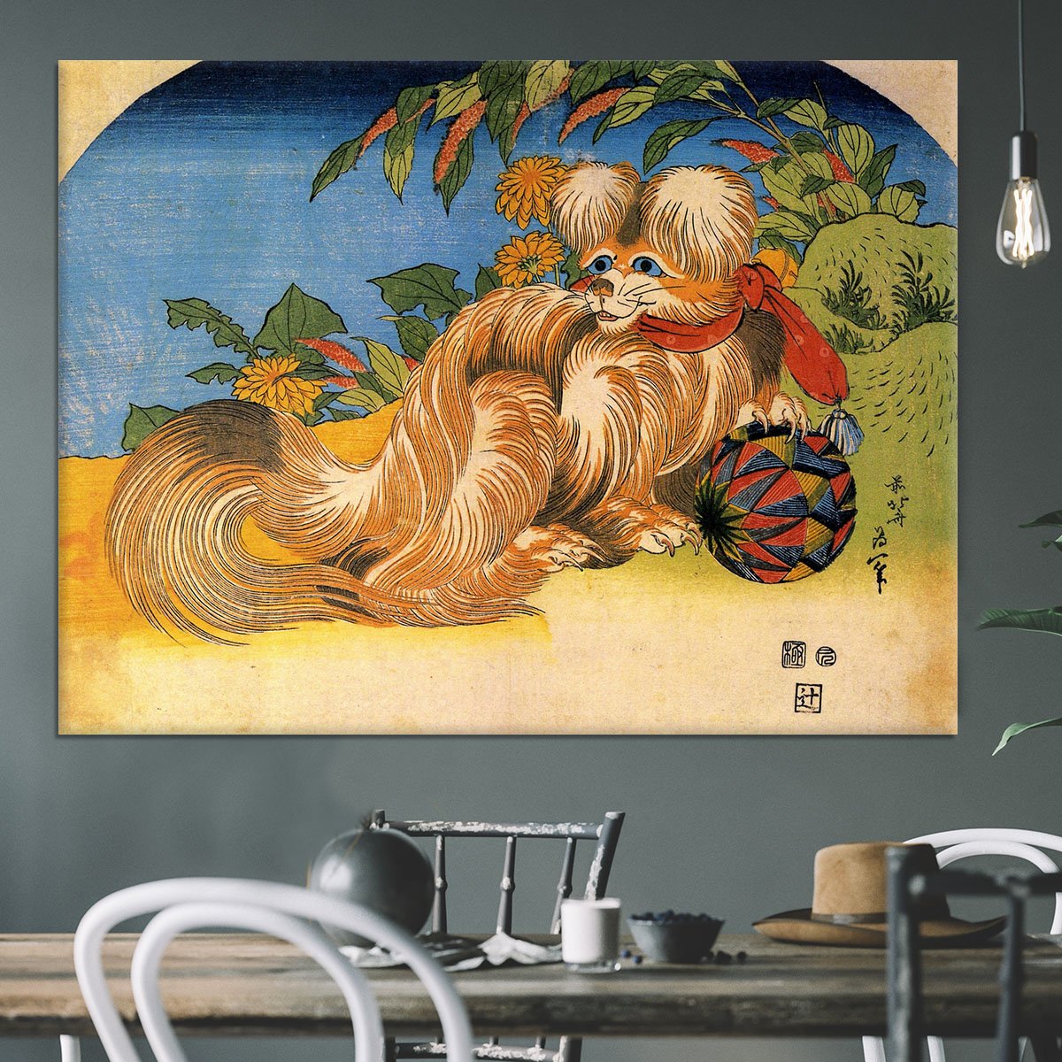 Tschin - the pet dog by Hokusai Canvas Print or Poster