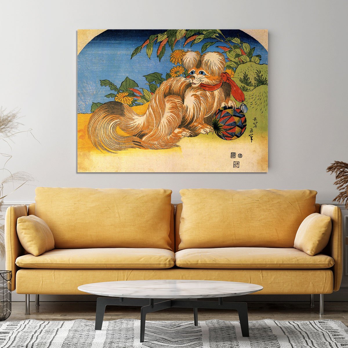 Tschin - the pet dog by Hokusai Canvas Print or Poster