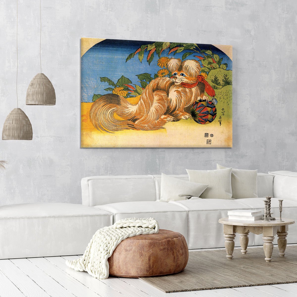 Tschin - the pet dog by Hokusai Canvas Print or Poster