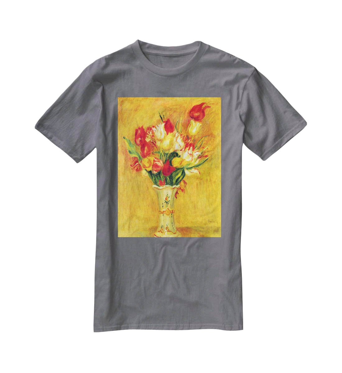 Tulips in a Vase by Renoir T-Shirt - Canvas Art Rocks - 3