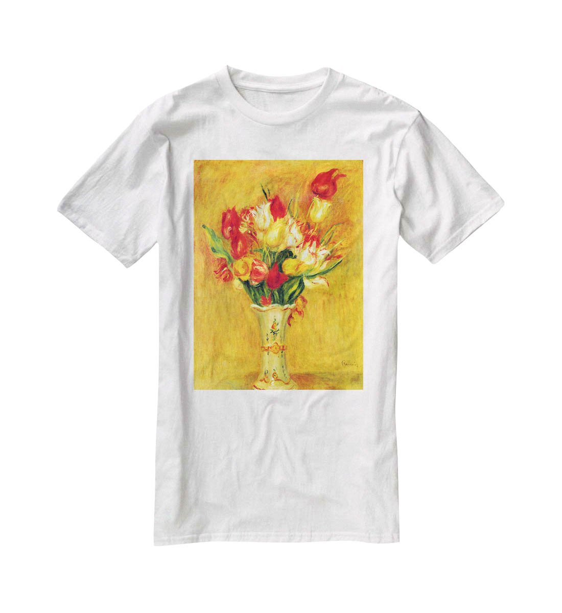 Tulips in a Vase by Renoir T-Shirt - Canvas Art Rocks - 5