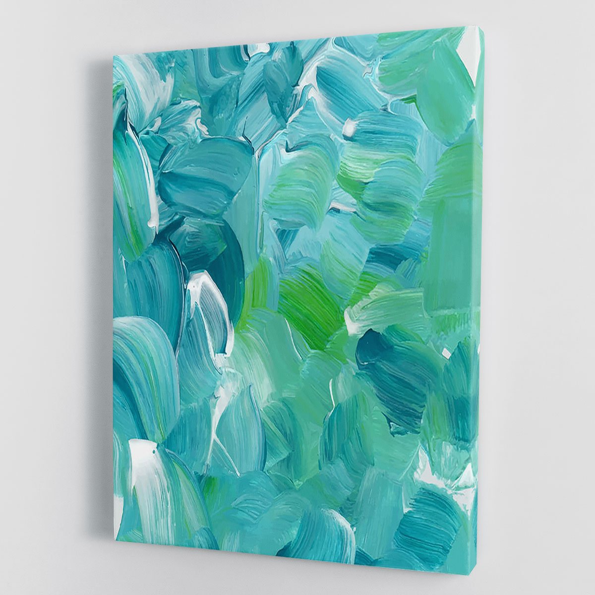 Turquoise blue oil paint Canvas Print or Poster