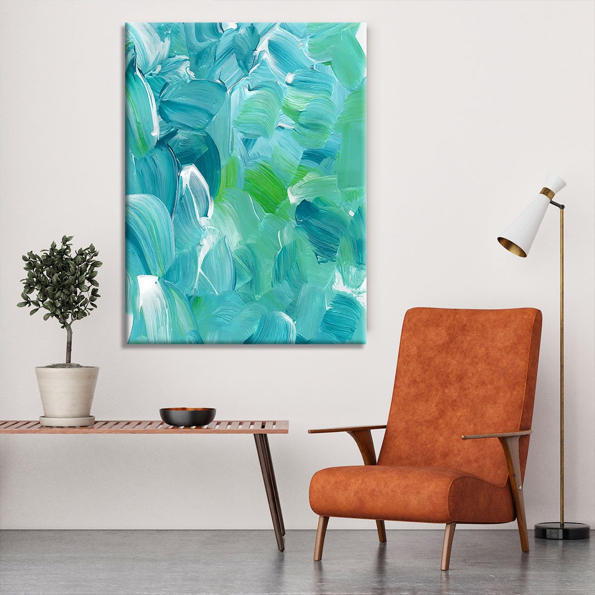 Turquoise blue oil paint Canvas Print or Poster
