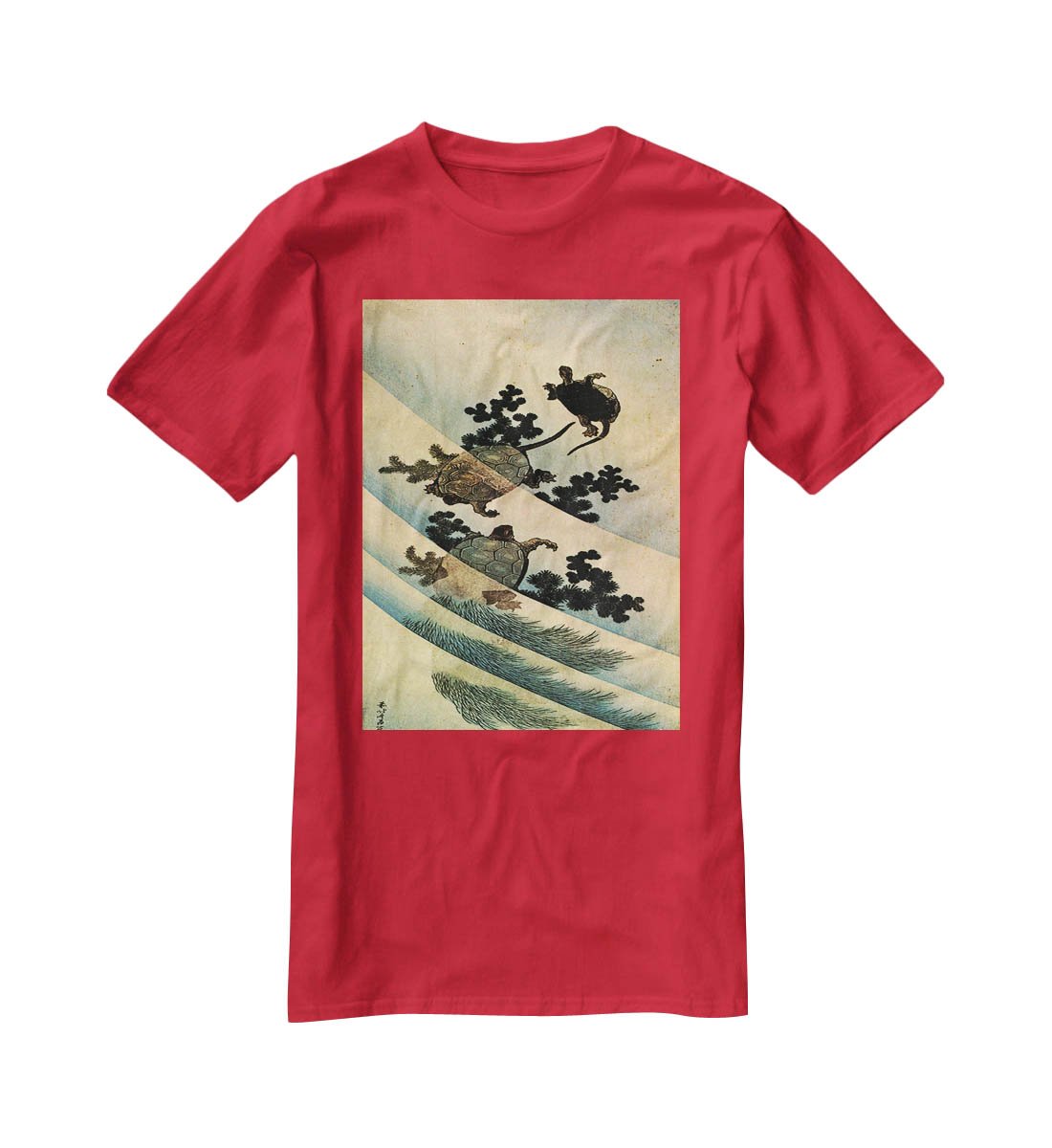 Turtles by Hokusai T-Shirt - Canvas Art Rocks - 4