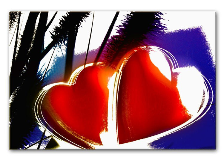 Two Hearts Print - Canvas Art Rocks - 1