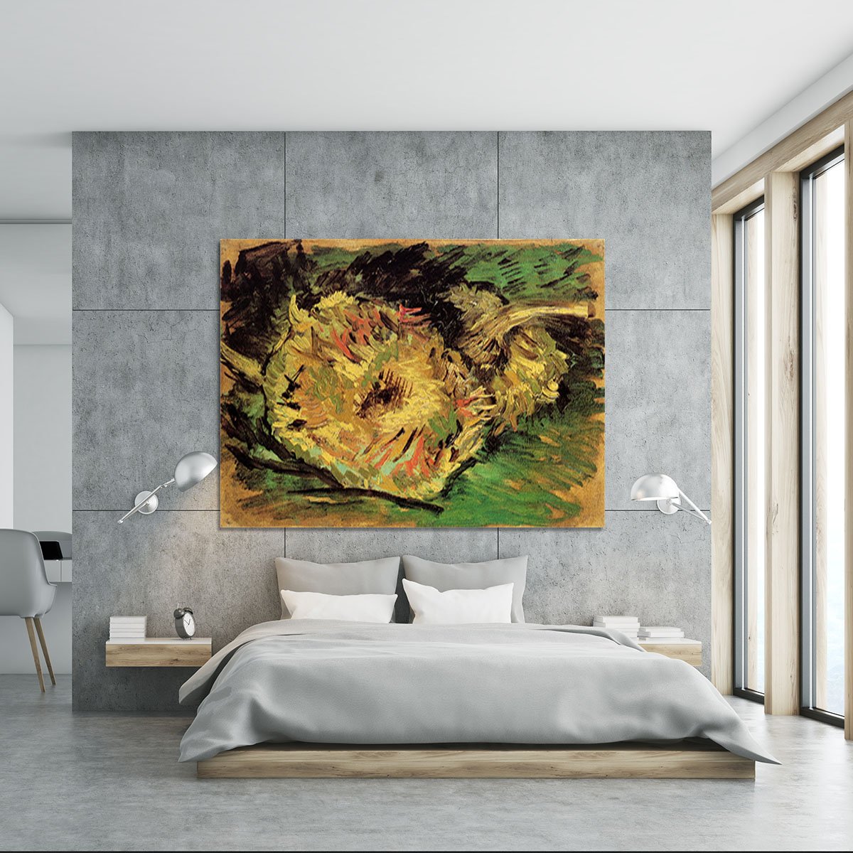 Two Cut Sunflowers by Van Gogh Canvas Print or Poster
