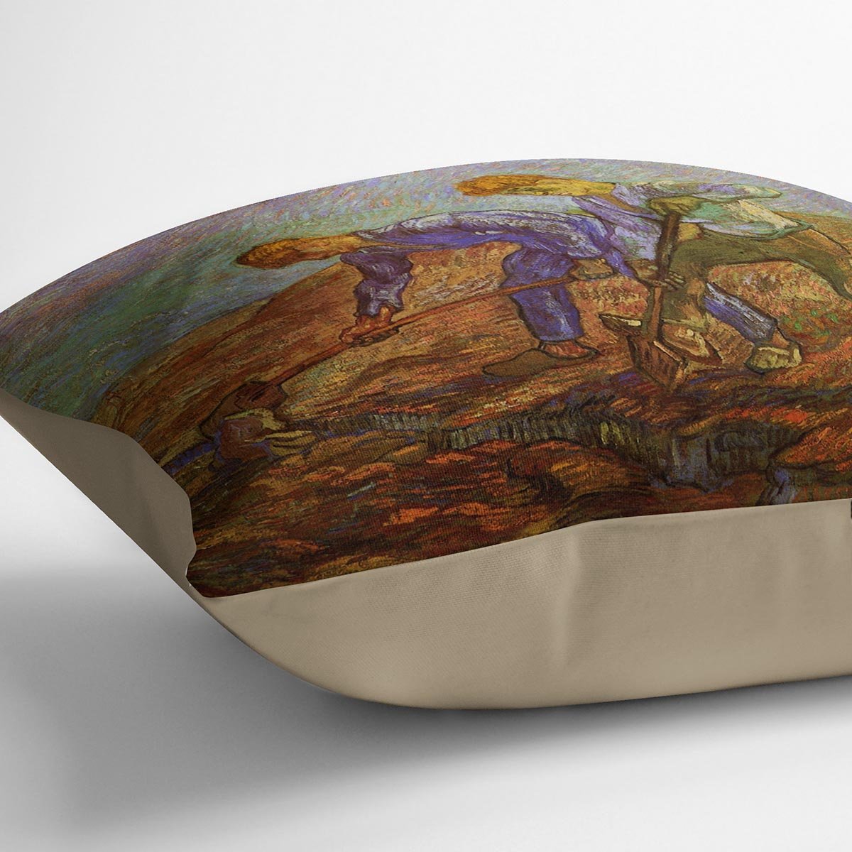 Two Peasants Digging by Van Gogh Throw Pillow