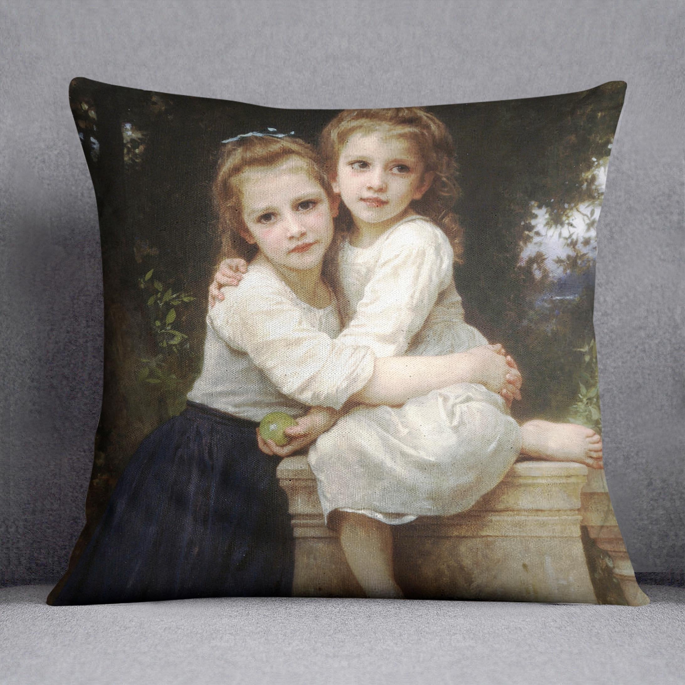 Two Sisters By Bouguereau Throw Pillow