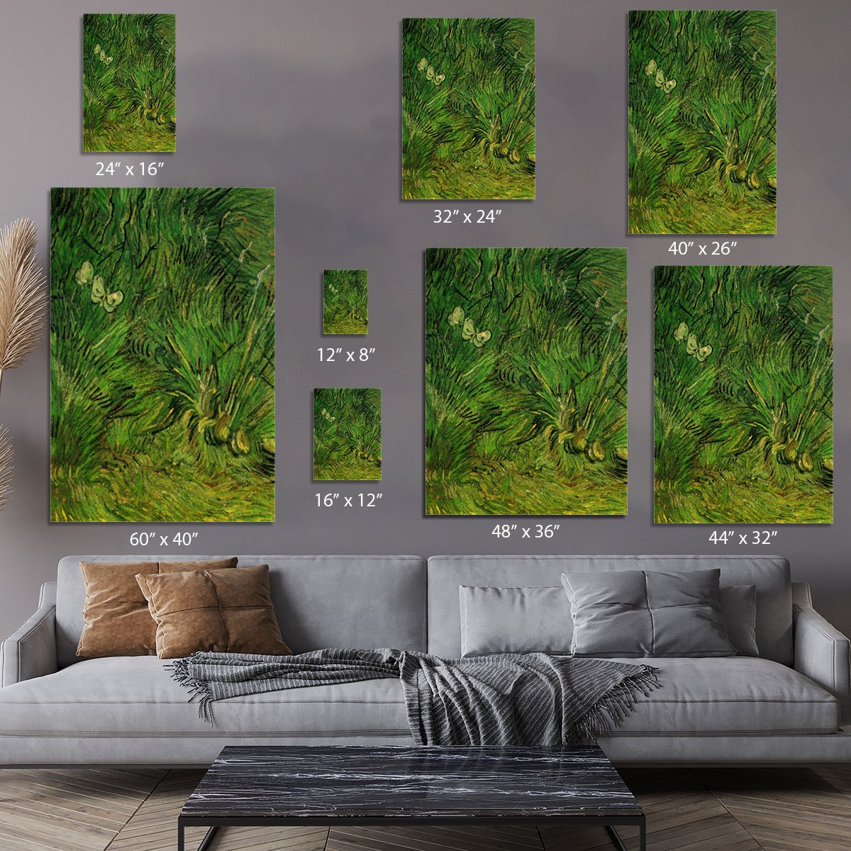 Two White Butterflies by Van Gogh Canvas Print or Poster