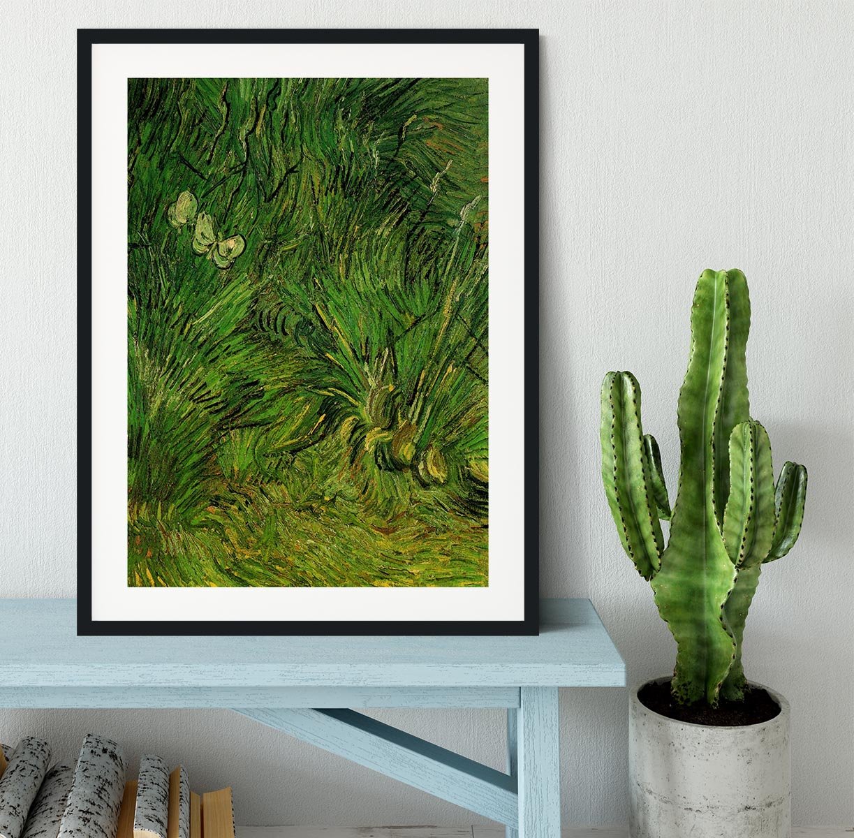 Two White Butterflies by Van Gogh Framed Print - Canvas Art Rocks - 1
